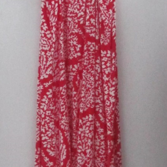 New GAP Red & White Floral Long Maxi Dress Size M - Picture 3 of 3